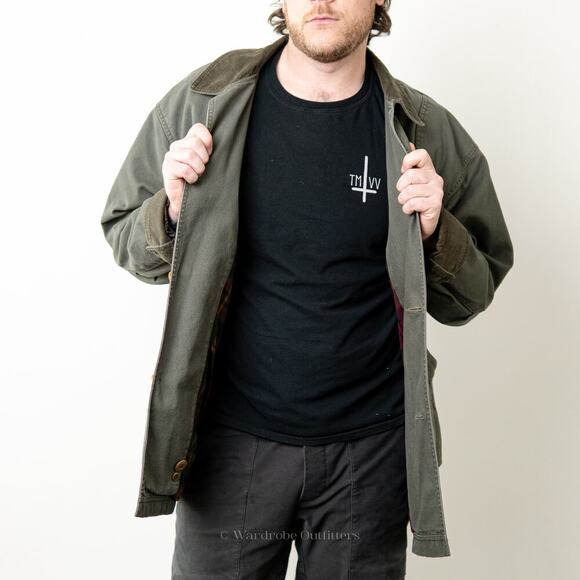 Vintage 90s L.L. Bean Canvas Forest Green Barn Jacket - XL - Picture 9 of 14